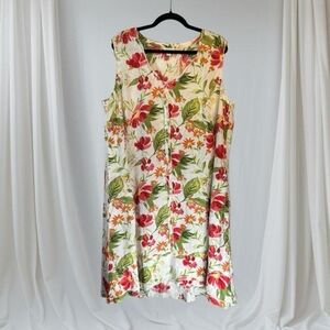 J. Jill Vibrant Floral Midi Dress - Red and Green